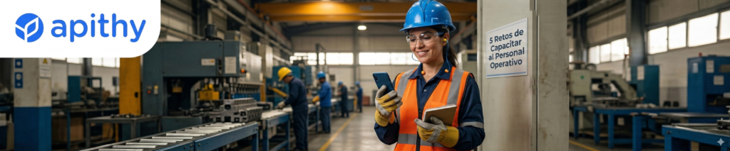 trabajador operativo con equipo de protección personal capacitandose de apithy flex